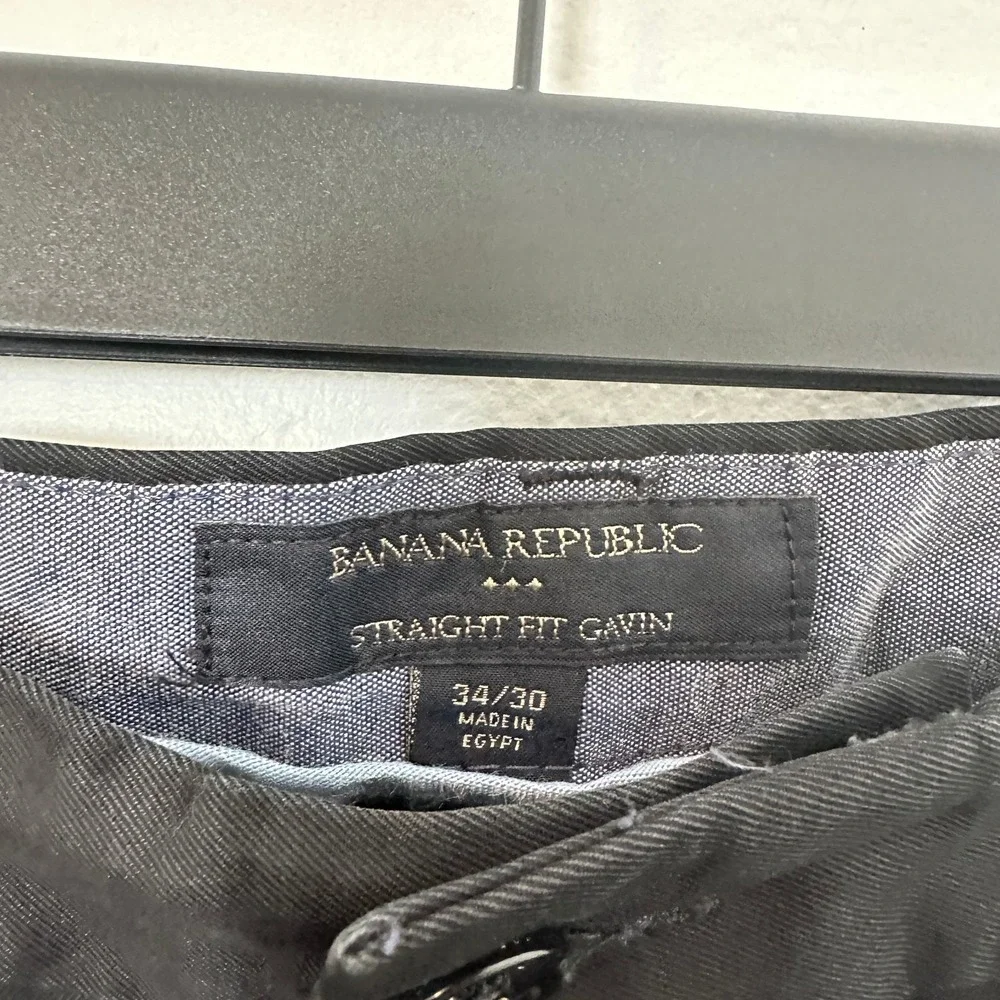 Banana Republic Gavin Straight Fit Chinos Mens 34x30 Black 100% Cotton Pants